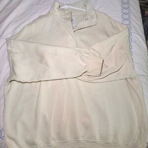 Aerie Butter Yellow Quarter Button Sweatshirt